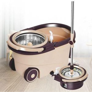 Mop Ponge 360° Spin Mop with Bucket and Dehydration Basket(comes with two mop heads)