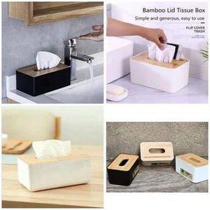 NORDIC SERVIETTE / NAPKIN HOLDER WITH BAMBOO LID