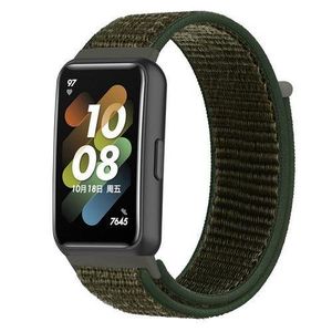 Huawei Band 7 Nylon Loop Buckle Watch Band/strap -Army Green