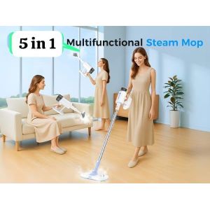 5 In 1 Floor Steamer With Detachable Handheld Steam Cleaner Perfect For Hardwood Floors, Clothes, Windows, Tiles, Furniture, Carpet, Whole Home Use,Steam Mop For Floor Cleaning