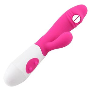 Long Lasting G spots Rabbit SILICON Vibrator 30 Vibration Models Double Stimulation Sex Toys Dildo for Women Masturbation RIBBED 
