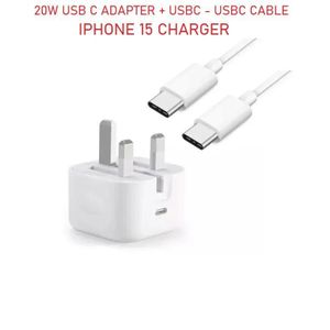 Apple 20W PD Adapter USB-C Jack super Fast Charge with USB C - USB C PD cable FOR IPHONE 15