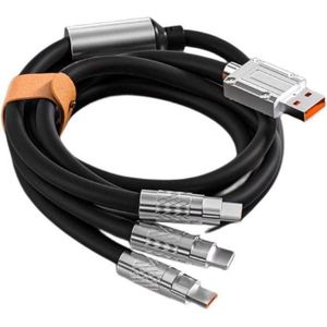 Multi Charging Cable, 3 In 1 Charger Cord, USB-C Fast Charge, 4ft Multiple USB Cable Universal Charging Cord With IOS/Type-C/Micro USB, For Phones, IPad, MacBook