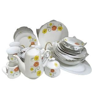 Ceramic 47pcs Flowered Dinner Set