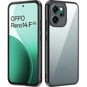 Transparent Crystal Clear Hard PC Back Case Cover with black edges for Oppo Reno 14F 5G