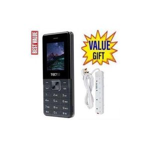 Tecno BEST BUTTON PHONE // T301 2/Dual Sim,Button/KABAMBE/KATULULU/MULIKA MWIZI +FREE 4WAY EXTENSION CABLE
