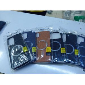 Leather Textured MagSafe Case for Apple iPhone 17 Pro Max – Slim Faux Leather Magnetic Back Cover, Shockproof Anti-Scratch Protective Case with Wireless Charging Support (Blue)