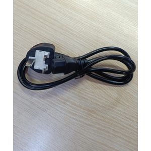 Universal Power Cable white fuse, 1.5m, AC Power Cord for Electronics, Monitor, Computer, Printers, Radio TV, 3 Prong, 18 AWG, 125 Volts, Black