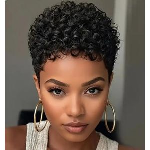 Fashion Classic Human short water curl wig 