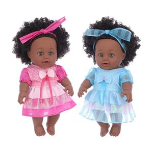 30cm African Black Girl Doll with Natural Hair & Curved Legs