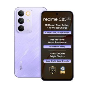 Realme 85 Pro 6.8 Inches, 50MP Rear Camera, 256GB ROM + 8GB RAM, 7000mAh Battery (1 YEAR WARRANTY) - Purple