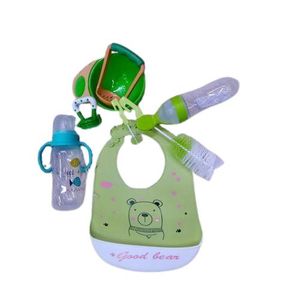 6 Pack Baby Weaning : Silicone Bib, Masher,fruit Pacifier,feeding Bottle,bottle Brush , Silicone Squeeze Feeder
