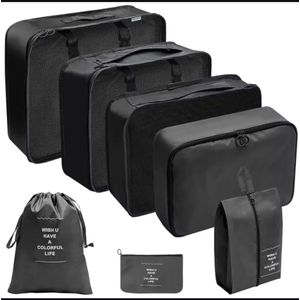 Black 7pcs Luggage Travel Suitcase Organizers