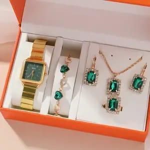 5pcs Ladies Watch Gift Set with Jewelry – Elegant Fashion Accessory Pack
