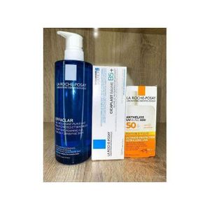 LAROCHESPOSAY Posay Oil Skin Combo – Effaclar Purifying Foaming Gel 400ml + Cicaplast Baume B5 100ml + Anthelios Shaka Fluid Sunscreen SPF50+