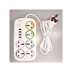 6 Way With 3 USB Ports Multiplug Power Extension Socket Power Cables.
