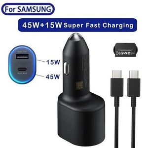 Samsung Super Fast Dual Car Charger Adapter(45W+15W) Two Port Pd With USB Type C Cable