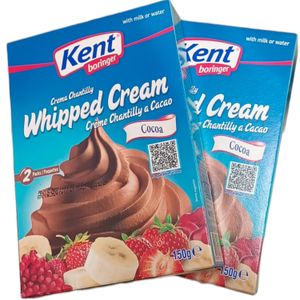 Kent Boringer 2x COCOA WHIPPED CREAM Chocolate Flavour For ICE CREAM COOKIES CAKE PANCAKES PUDDING FRUIT SALAD BROWNIES nk
