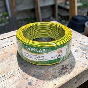 Evin  1.5mm Yellow/Green Single Core Solid Flame Retardant Durable Electrical Wiring Cable 