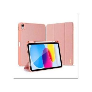 Dux Ducis Domo Series Case for Ipad 10 (2022) ,11 (2025) Leather Tri-Fold Flip Cover With Stand Function & Full Protection – Pink Peach