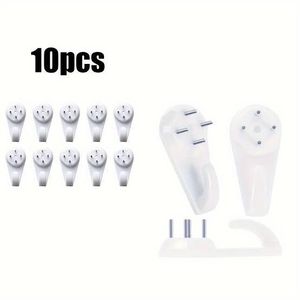 10 Pieces Invisible Plastic Wall Hooks for Wall Hanging Concrete Hard Wall Hooks for Hooks and Frame Hooks 