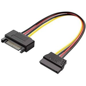 Vention SATA 15P Power Extension Cable 0.3M, Black – SATA Power Extension Cable for SSD, HDD & Internal PC Power Connectivity