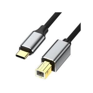 USB C Printer Cable Type-C to USB B 2.0 Braided Printer Scanner Laptop Computer High Speed