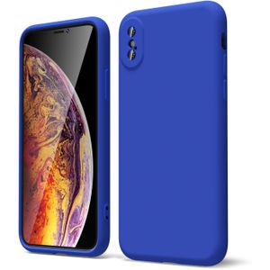Soft Silicone Slim Fit Cover Anti-Scratch Shockproof Case for Apple iPhone X - Blue