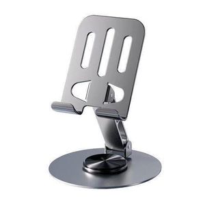 White Label Metal Desktop 360 Degree Rotating Cell Phone Holder - Silver