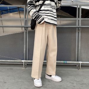 Fashion (White Regular)Lucyever Black White Women Straight Pants Korean  Fashion High Waist Wide Leg Trousers Ladies 2023 New Office Suit Casual  Pants DOU