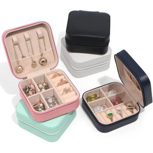 2 pieces Velvet Travel Jewelry Case, Mini Jewelry Box, Small Jewelry Organizer Portable Display Jewelry Storage Case for Rings Earrings Necklace Bracelet Bangle,Gifts for Girls Women black