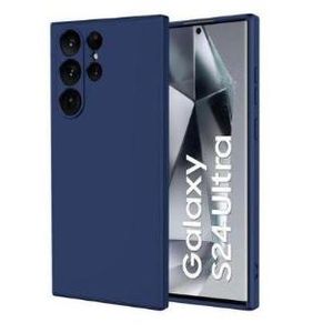 Soft Silicone Back Cover for Samsung Galaxy S24 Ultra - Blue, anti-fingerprint, anti-scratch, durable silicone case