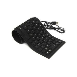 Wired Flexible USB Keyboard - Black, 106 Keys, Waterproof