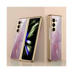 Galaxy Z Fold 7 Luxury Red Marble Case