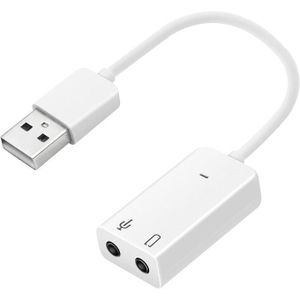 USB 7.1 External Audio Adapter, USB 2.0 to 3.5mm Audio Port Converter, Plug and Play Audio Output and Microphone Input Adapter, Compatible with Windows/Vista/Windows 7/Linux/WinCE/Android/Mac, 