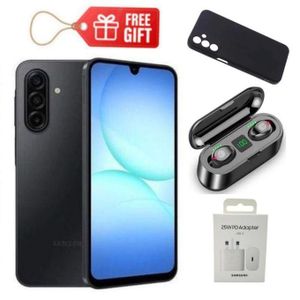 Samsung Galaxy A17, 6.7'' HD+ Display, 4GB RAM + 128GB Storage (Dual Sim), 50MP Camera, 5000mAh Battery - Black +Phone Cover , F9 Earbuds & Travel Adapter,,,