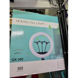 14-Inch QX-360 LED Ring Light USB Powered Dimmable Warm Neutral Cool White with Stand for Content Creators & Influencers