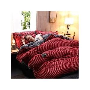 Velvet duvet 165x185cm (5.5x6ft)- Maroon