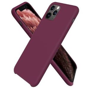Soft Flexible Silicone Case for iPhone 11 Pro Max, Shockproof Anti-Scratch Slim TPU Protective Back Cover (Maroon)