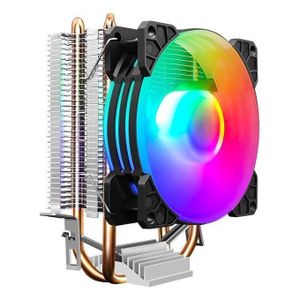 Dual-copper-pipe desktop PC CPU air cooler with fan – quiet and illuminated (AMD compatible)