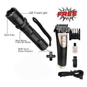 Electric 3-IN-1 RECHARGEABLE SELF-DEFENSE SHOCK LASER POINTER TORCH + FREE BEARD & HAIR CLIPPER TRIMMER