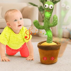 Rechargeable Dancing Talking Cactus Toy Mimics Back, Singing Mimicking Cactus...Kids Playful Toy