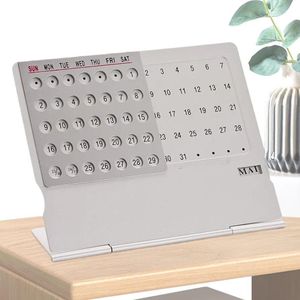 Perpetual Desk Calendar, Stand Up Calendar, Desktop Calendar, Small Desk Calendar, Aluminum Alloy Perpetual Calendar, Perpetual Desk Calendar With a Sleek Design Compact Size for Home Offfice