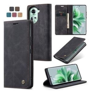 OPPO RENO 11 CASEME BLACK CASEME LEATHER FLIP CASE WITH KICKSTAND