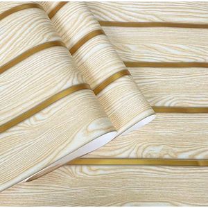 3D Self adhesive Fluted  Wallpaper decorative Film cream gold - 5M- Makes your Wall look fantastic