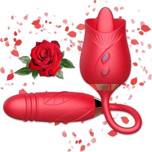 2 in 1 rose toy with Licking tongue 