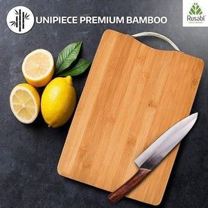 Wooden Chopping Board for Kitchen with Metal Handle, Vegetable Cutting Board for Kitchen Items, BPA Free, Eco-Friendly, Anti-Microbial