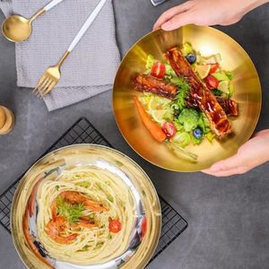 3 Litre Stainless Steel Serving Bowl 28cm Large Ramen Basin - Multi-purpose Kitchen Metal Bowl for Fruit, Salads, Pasta, and Food Preparation - Durable Polished Decorative Dining Tableware