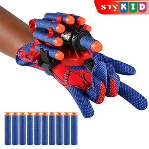 STY Children Spiderman Launcher Toy Kids Elastic Fabric Gloves Easy Operation Launcher Toy For 3+ Yrs