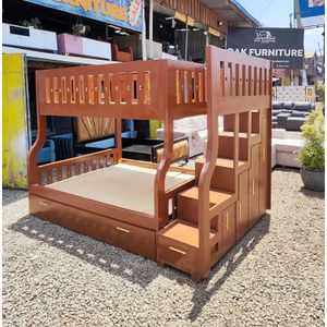 5/4by6 Sturdy Wooden Bunk Bed with Storage Steps